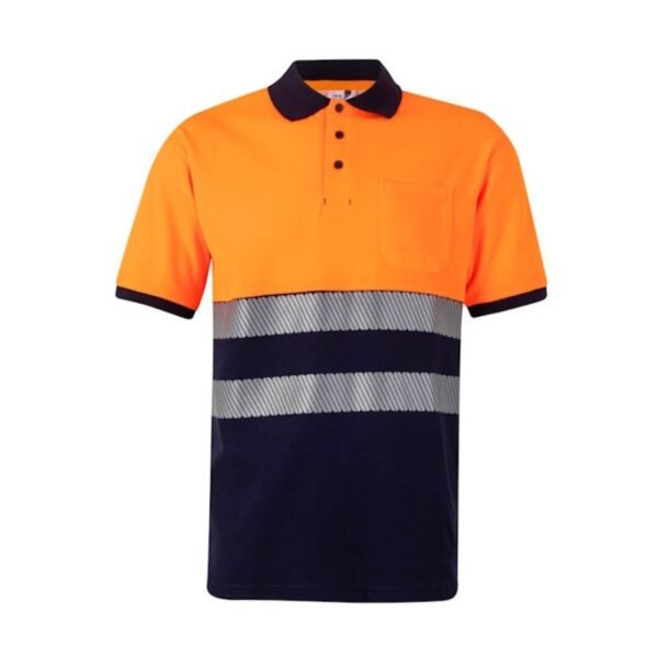 RS SS TWO-TONE COTTON POLO GREEN/ FLUORESCENT YELLOW L/XL Polo Shirt